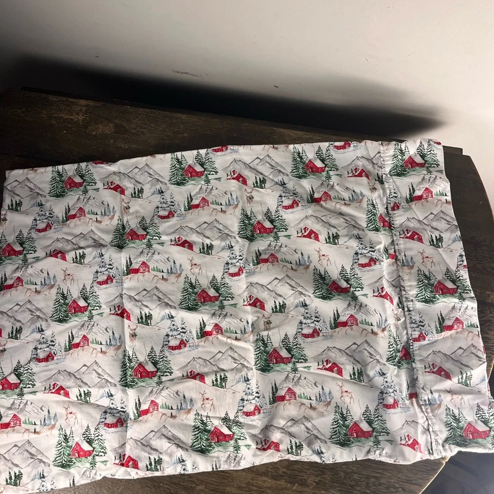 Charter club holiday winter village 100% cotton sheet set full size
